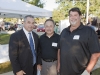 Mayor Peloquin, Treasurer Bilotto, and Larry Garetto of Beggar's Pizza