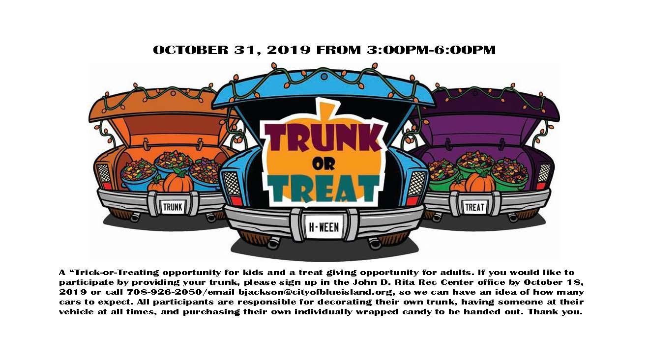 Trunk Or Treat at John D. Rita Recreation Center City of Blue Island