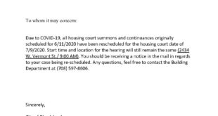 Housing Court Notice June 2020