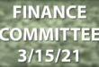 finance March 15 2021